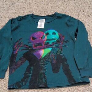 Disney Jack Skellington Skeleton Long Sleeve Shirt - Teal and Black